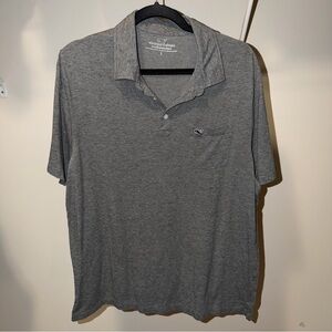 Vineyard Vines Men's Heather Gray Polo with Whale Logo